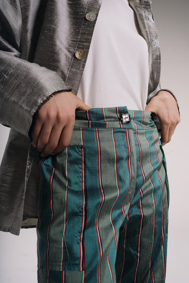 Ellie Silk Shantung Shirt - Pearl Grey