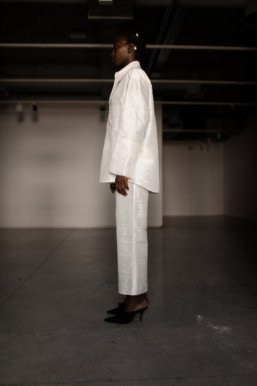 Ellie Silk Shantung Shirt - Ecru
