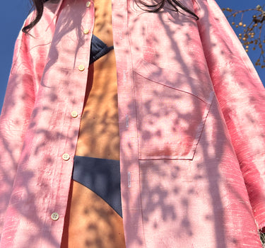 Ellie Silk Shantung Shirt - Baby Pink - SAMPLE